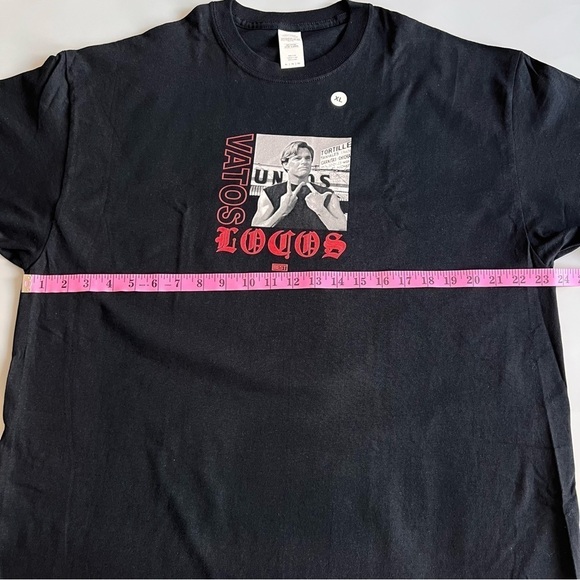 VATOS Logos Graphic Printed Black Short Sleeve Crew Neck T-Shirt Men Size XL - Picture 5 of 6